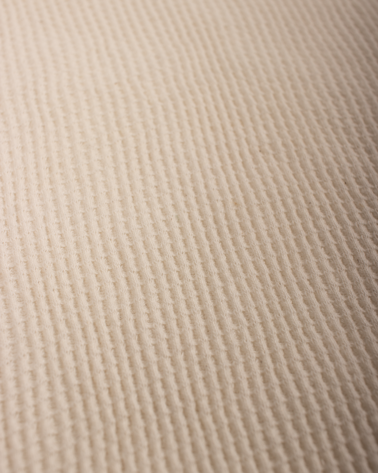 1980s Cream Thermal waffle knit tee (L)