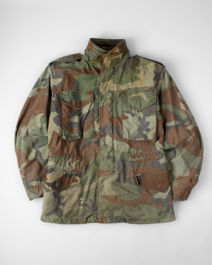1990s Alpha Industries M-65 Woodland Camo Field Jacket (S)