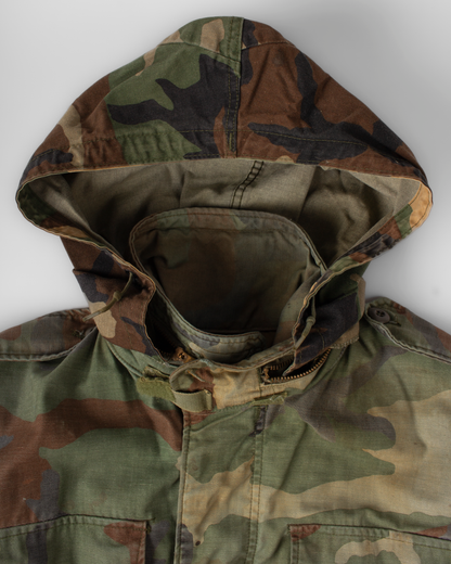 1990s Alpha Industries M-65 Woodland Camo Field Jacket (S)