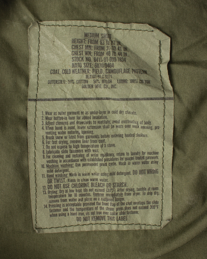 1980s U.S. Army M-65 Woodland Camo Field Jacket (M)