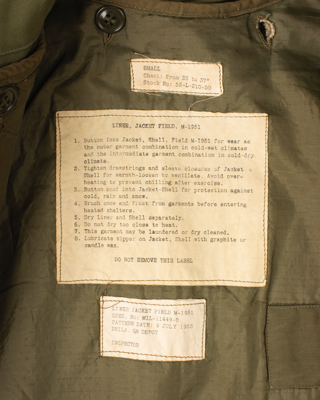 1950s U.S. Army M-51 Field Jacket with Liner