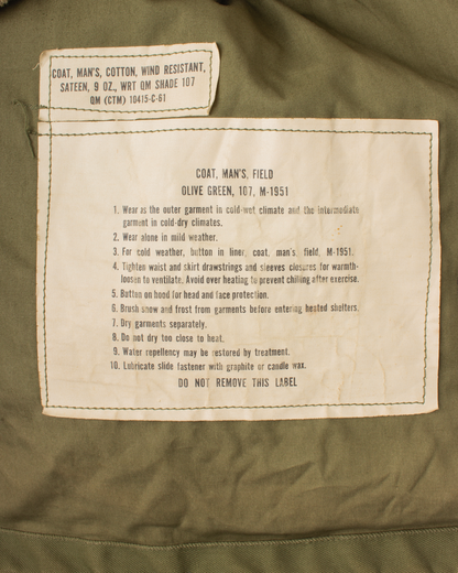 1950s U.S. Army M-51 Field Jacket with Liner