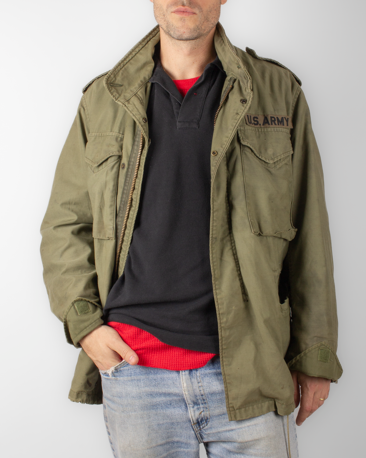 1960s U.S. Army M-65 Olive Field Jacket (M)