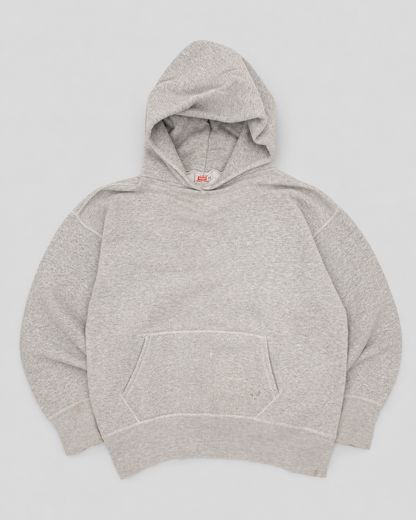 Gray hoodie on a light gray background two tones afterhood afterhoodie Hanes 60s thermal double face truevintage