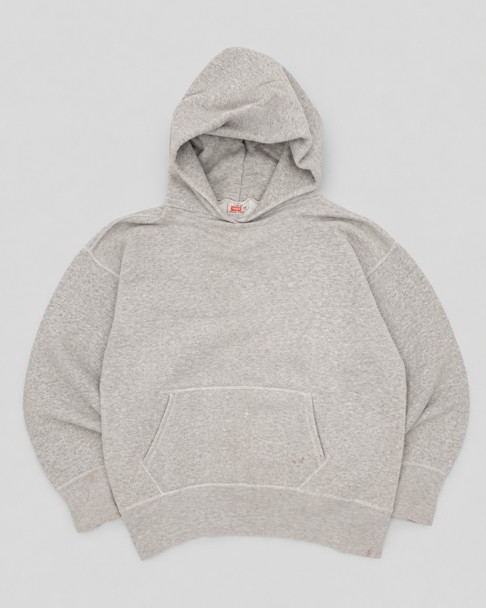 Gray hoodie on a light gray background two tones afterhood afterhoodie Hanes 60s thermal double face truevintage