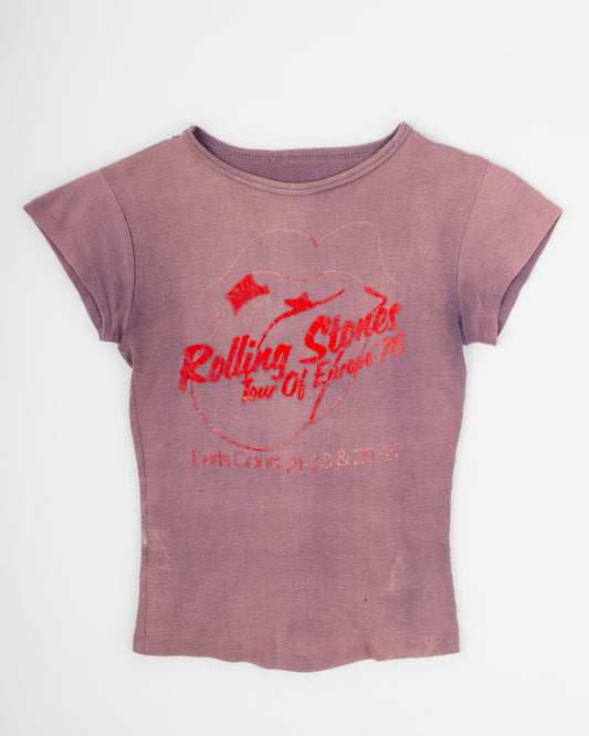 1970s Rolling Stones T-Shirt, Rolling Stones Tour of Europe 1976, Vintage Band T-Shirt, Vintage Concert Tee, Rolling Stones Merchandise, Rock and Roll Memorabilia, 1970s Rock Tee, Vintage Music T-Shirt, Rare Concert Shirt, Rolling Stones Collector Piece. rockabilly, ricky, single stitch, faded tee, sun fade 70s