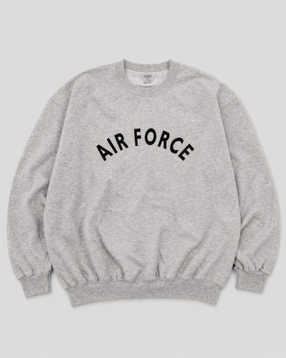 air force stencil printed USAF military US army sweat-shirt sweatshirt single V double V light grey cotton vintage