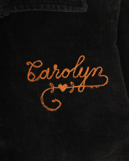 1950s Black Corduroy Varsity Jacket (S)