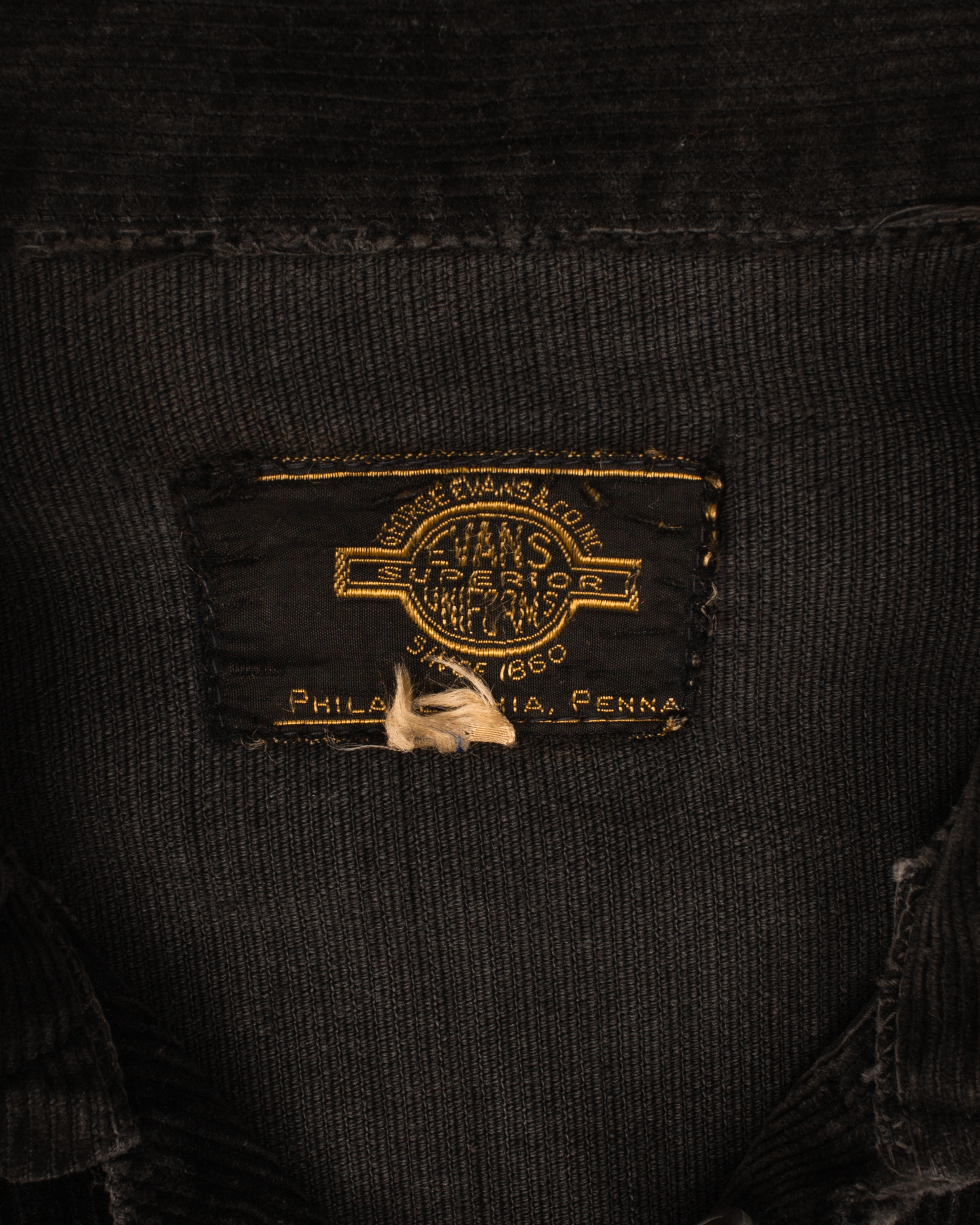 1950s Black Corduroy Varsity Jacket (S)