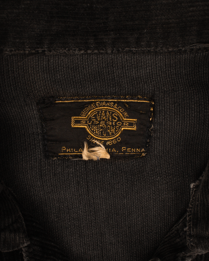 1950s Black Corduroy Varsity Jacket (S)