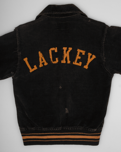 1950s Black Corduroy Varsity Jacket (S)