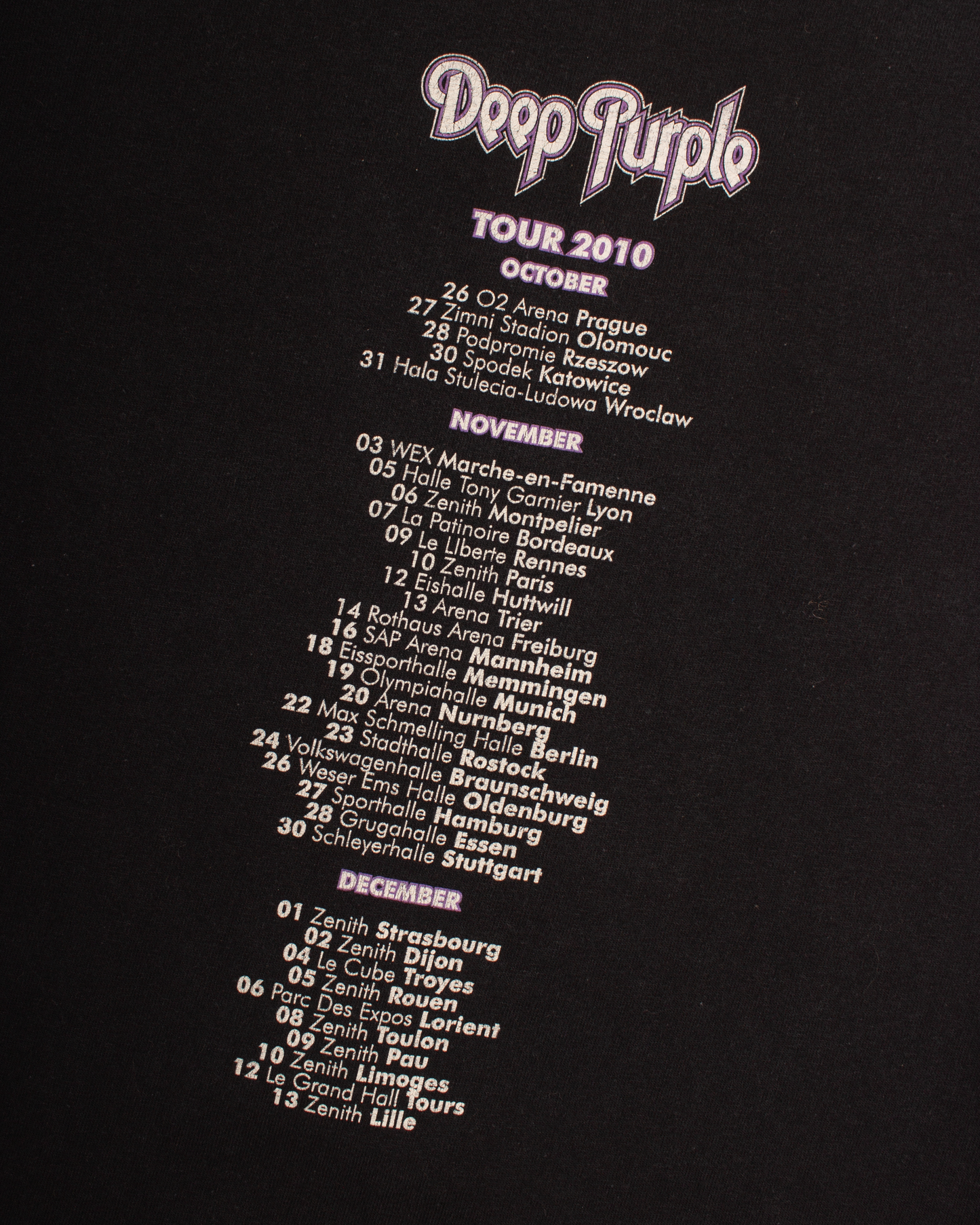 2010 Deep Purple Tour Tee (L)