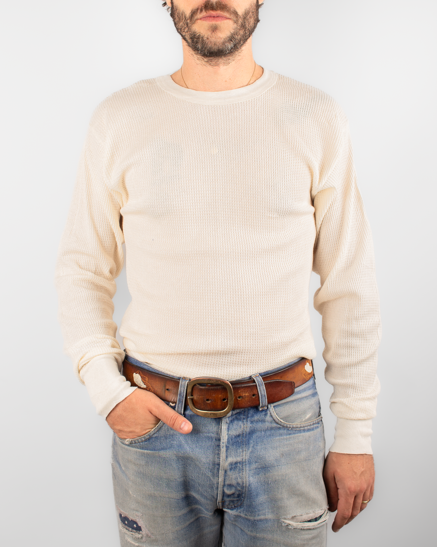 1970s Thermal waffle knit tee (M)