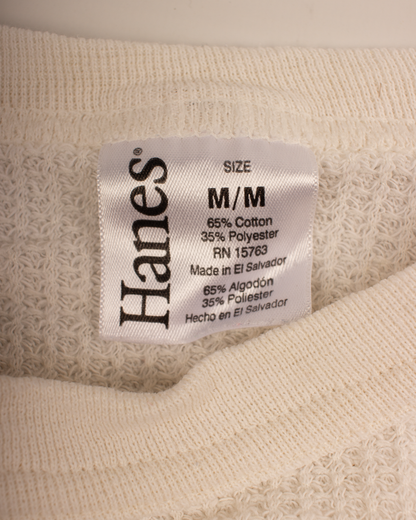2000s Hanes Thermal waffle knit tee (M)