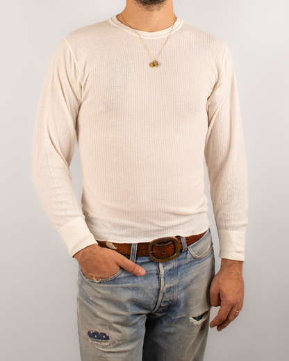 2000s Hanes Thermal waffle knit tee (M)