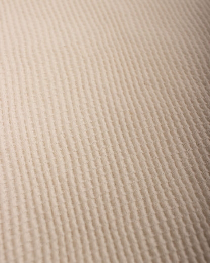 1980s Cream Thermal waffle knit tee (L)