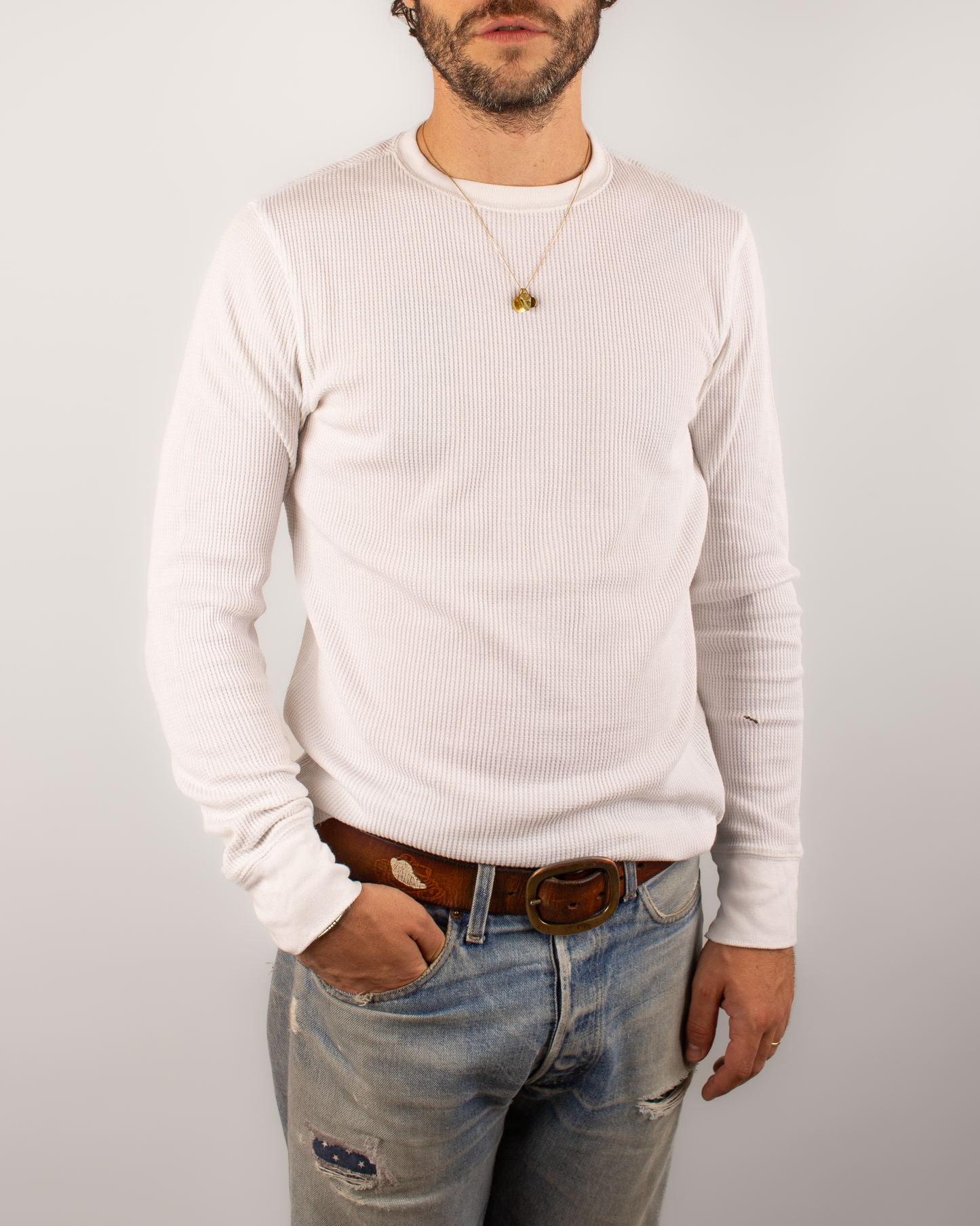 2000s Thermal waffle knit tee (M)