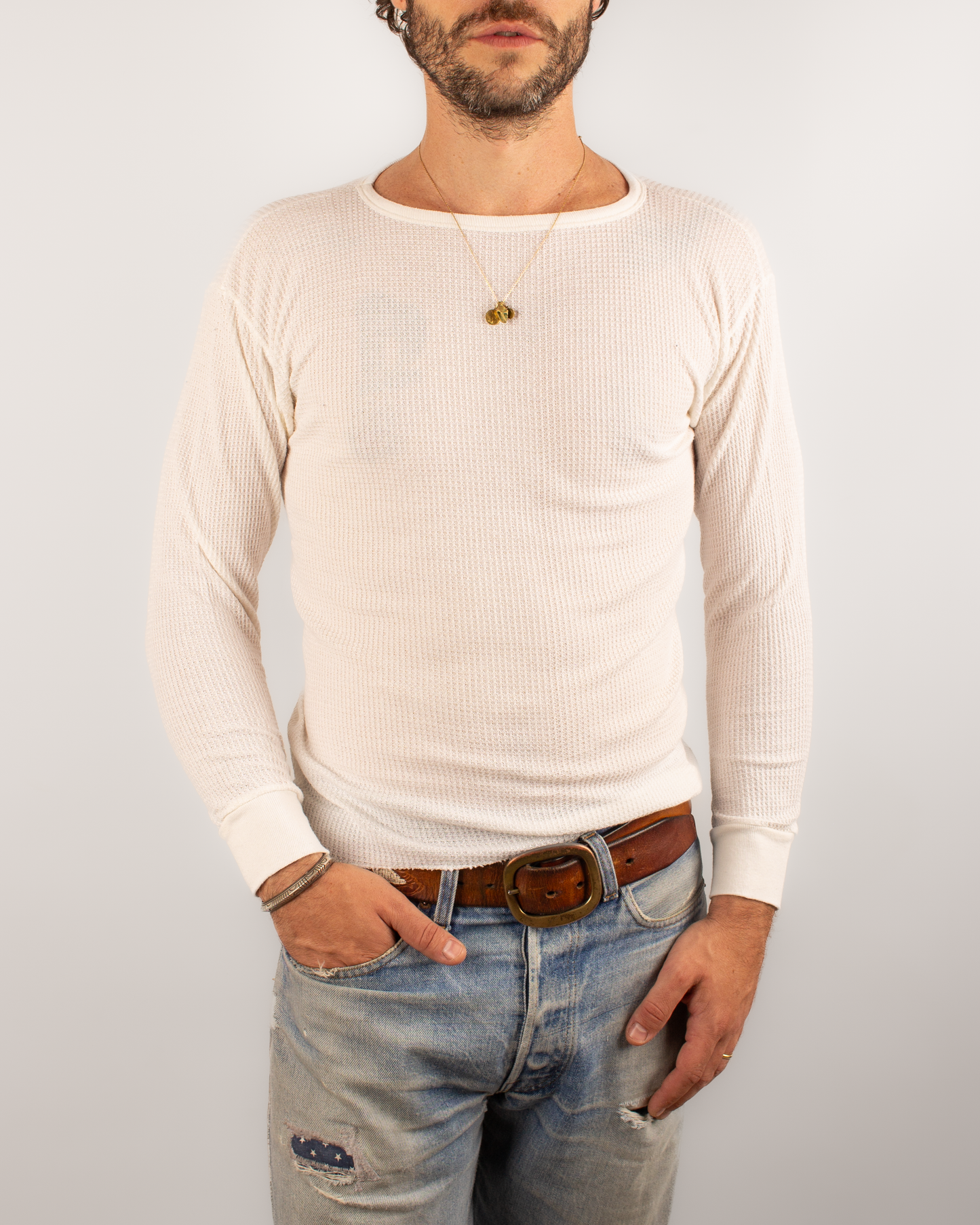 1980s Thermal waffle knit tee (S)