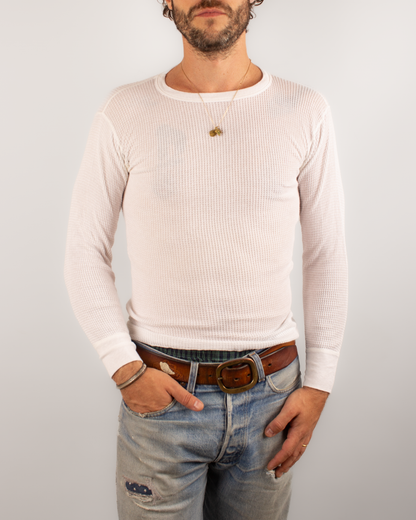 1990s Thermal waffle knit tee (M)