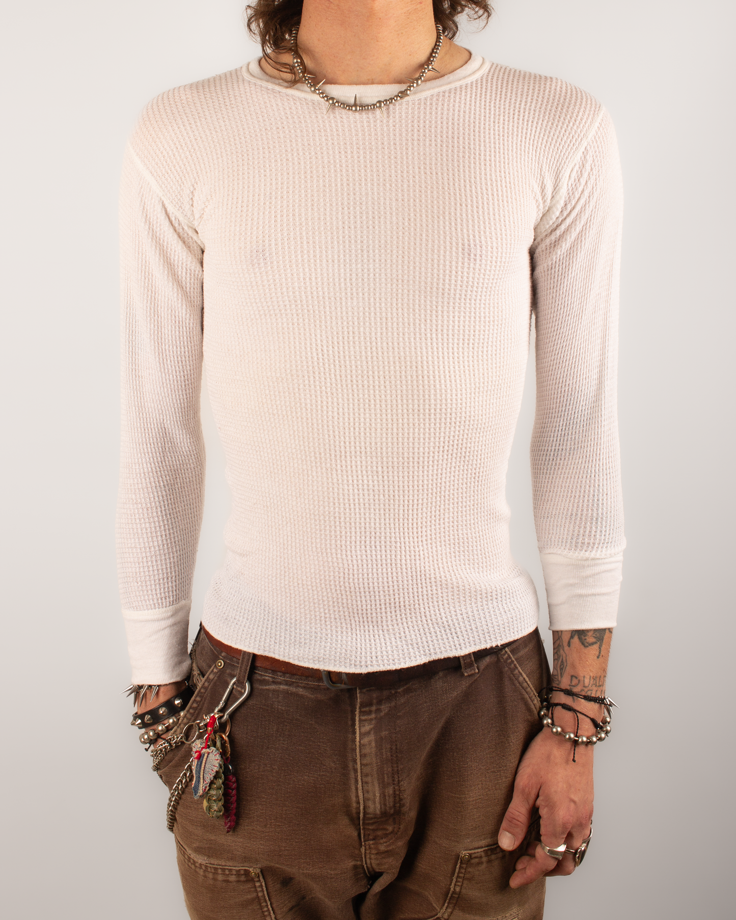 1980s Thermal waffle knit tee (XXS)