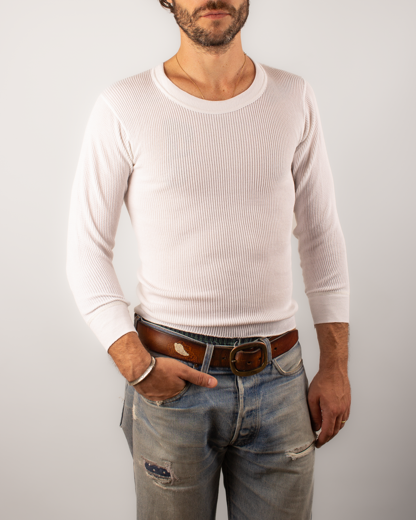 1980s Thermal waffle knit tee (XS)