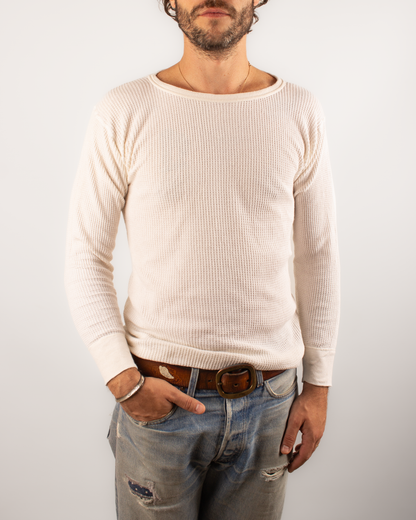 1990s Thermal waffle knit tee (M)