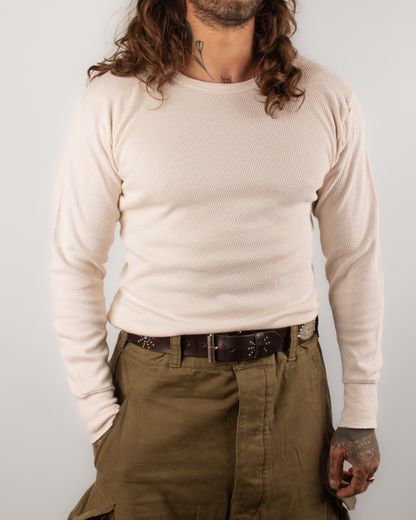 2000s Thermal waffle knit tee (L)