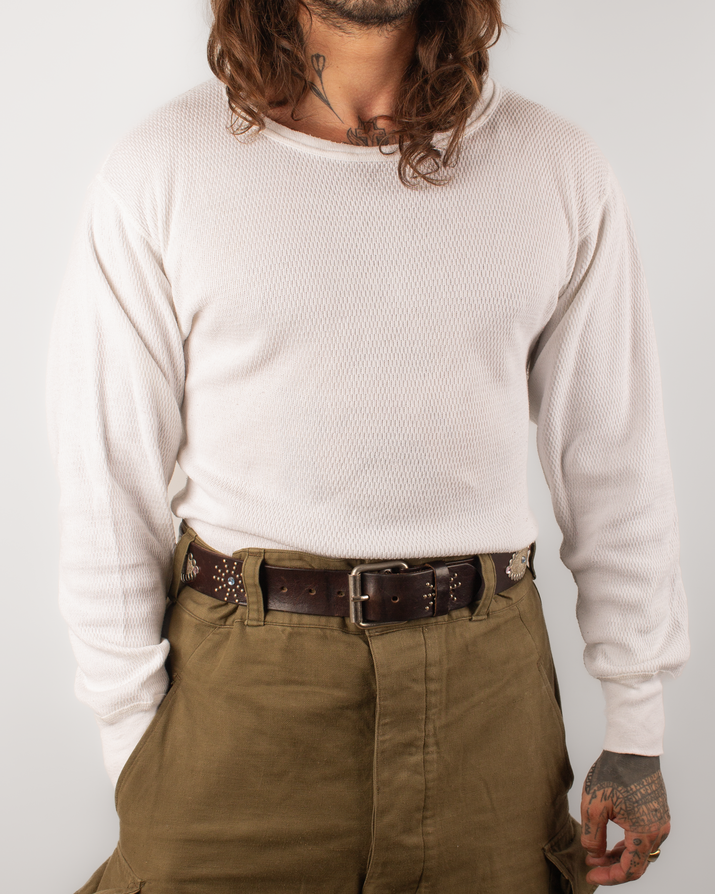 1980s Thermal waffle knit tee (2XL)