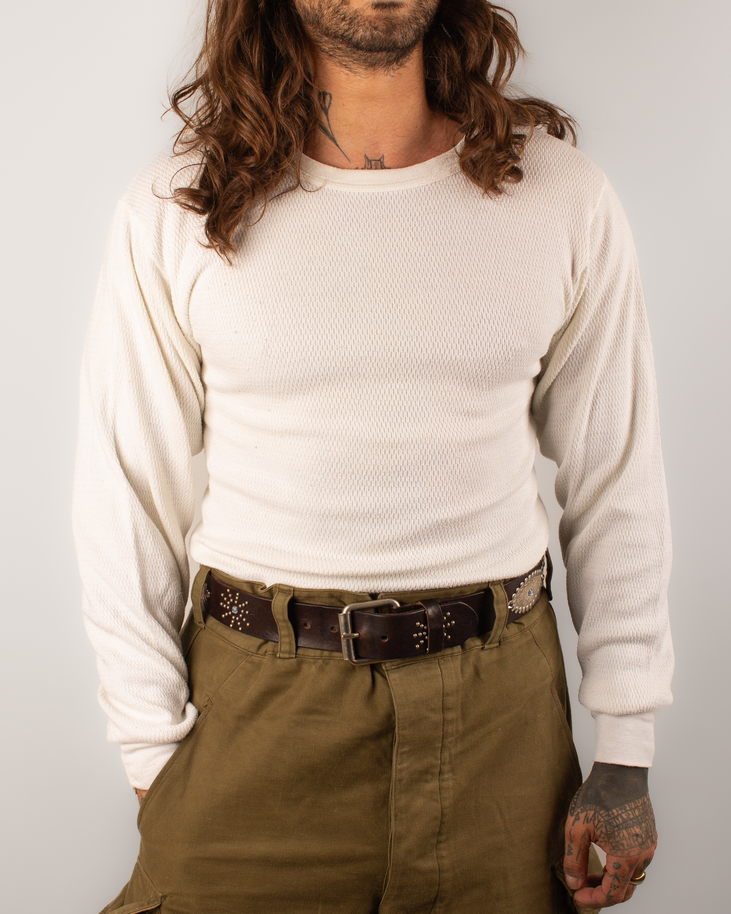 1970s Thermal waffle knit tee (XL)