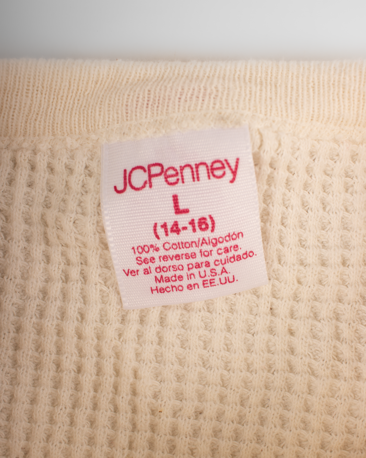 1980s JC Penney Thermal waffle knit tee (XS)