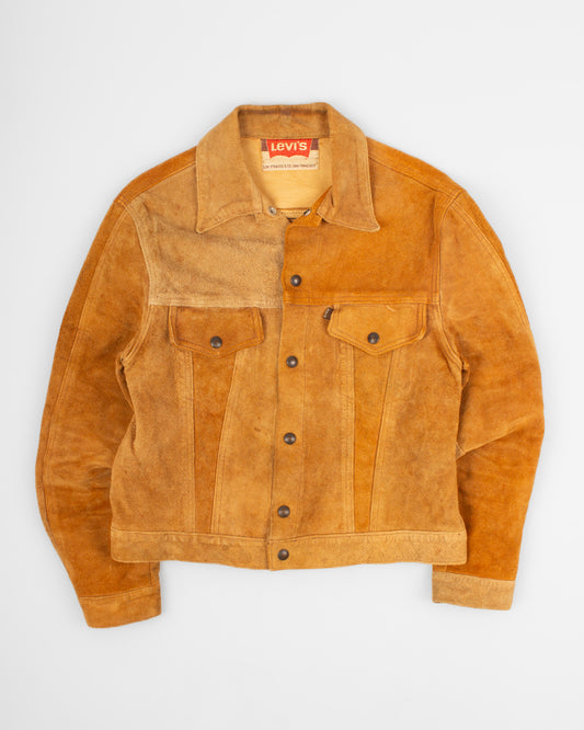 Brown vintage suede jacket with Levi's 1960s Levi's Jacket, Levi's Suede Jacket, Vintage Levi's Trucker Jacket, Type III Jacket, Suede Trucker Jacket, Vintage Leather Jacket, American Vintage Clothing, Made in USA Levi's, Levi's Big E Era, Collectible Levi's Jacket. selvedge type 2 type 1 type III true vintage