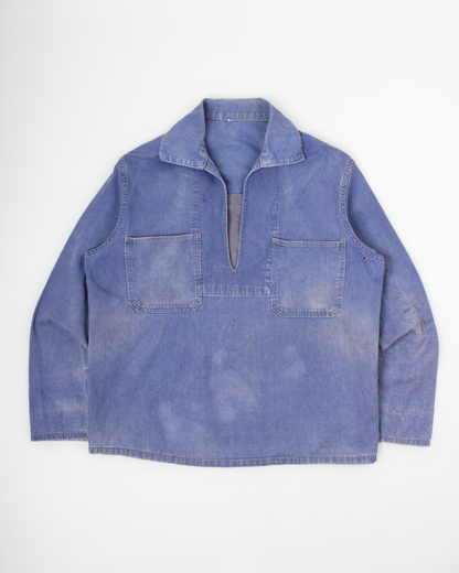 fisherman vareuse sailor sailing smock jacket french 1960s bleu de travail french workwear work jacket