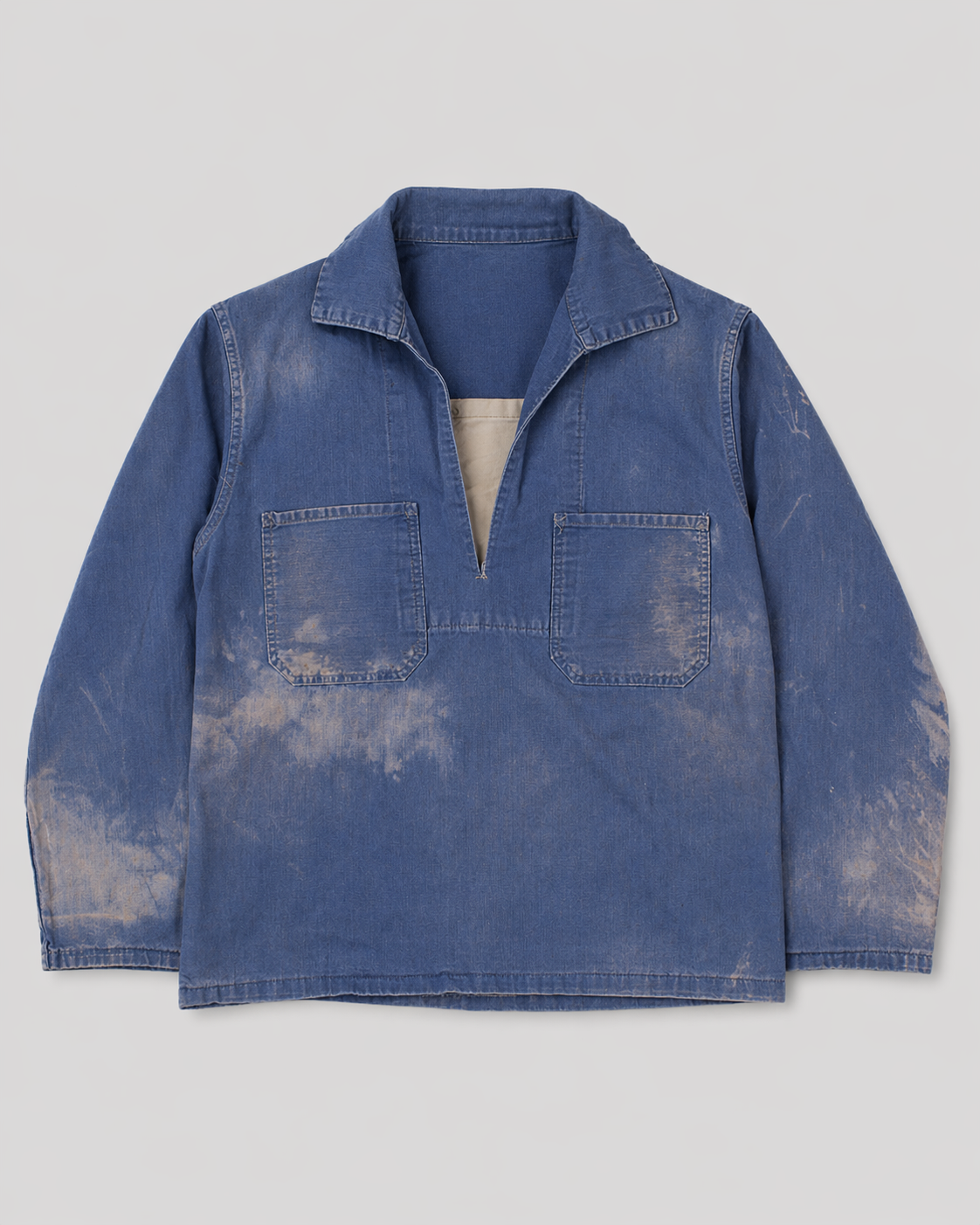 french blue vareuse fisherman marin sailor sailing blouse smoke smock jacket overshirt 1960s