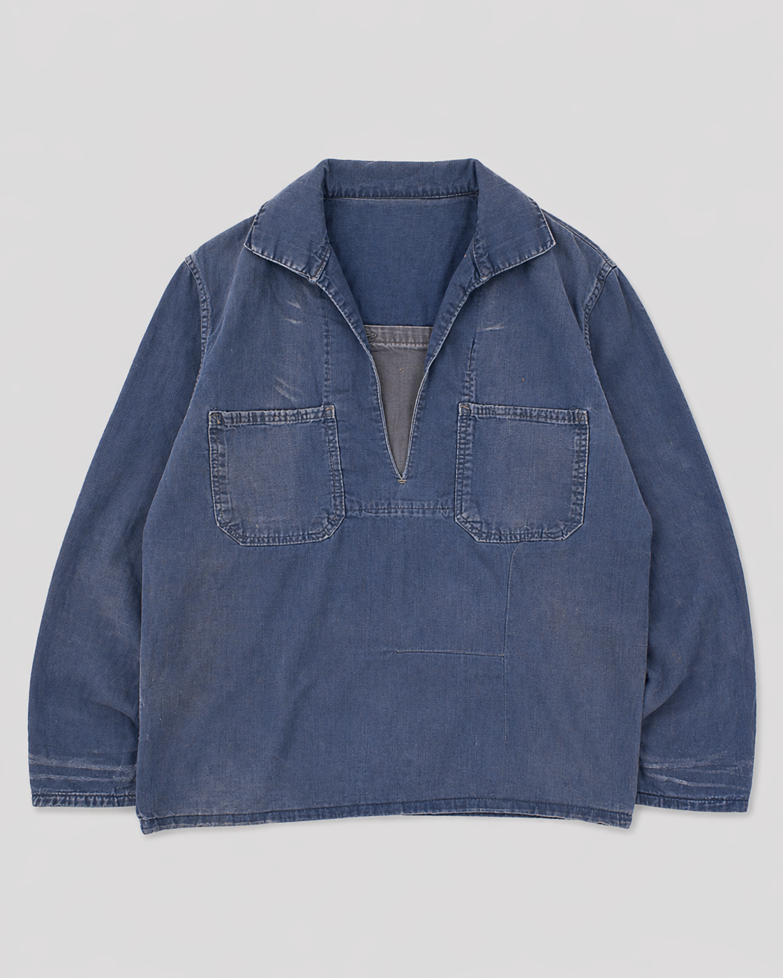 french blue vareuse fisherman marin sailor sailing blouse smoke smock jacket overshirt 1960s