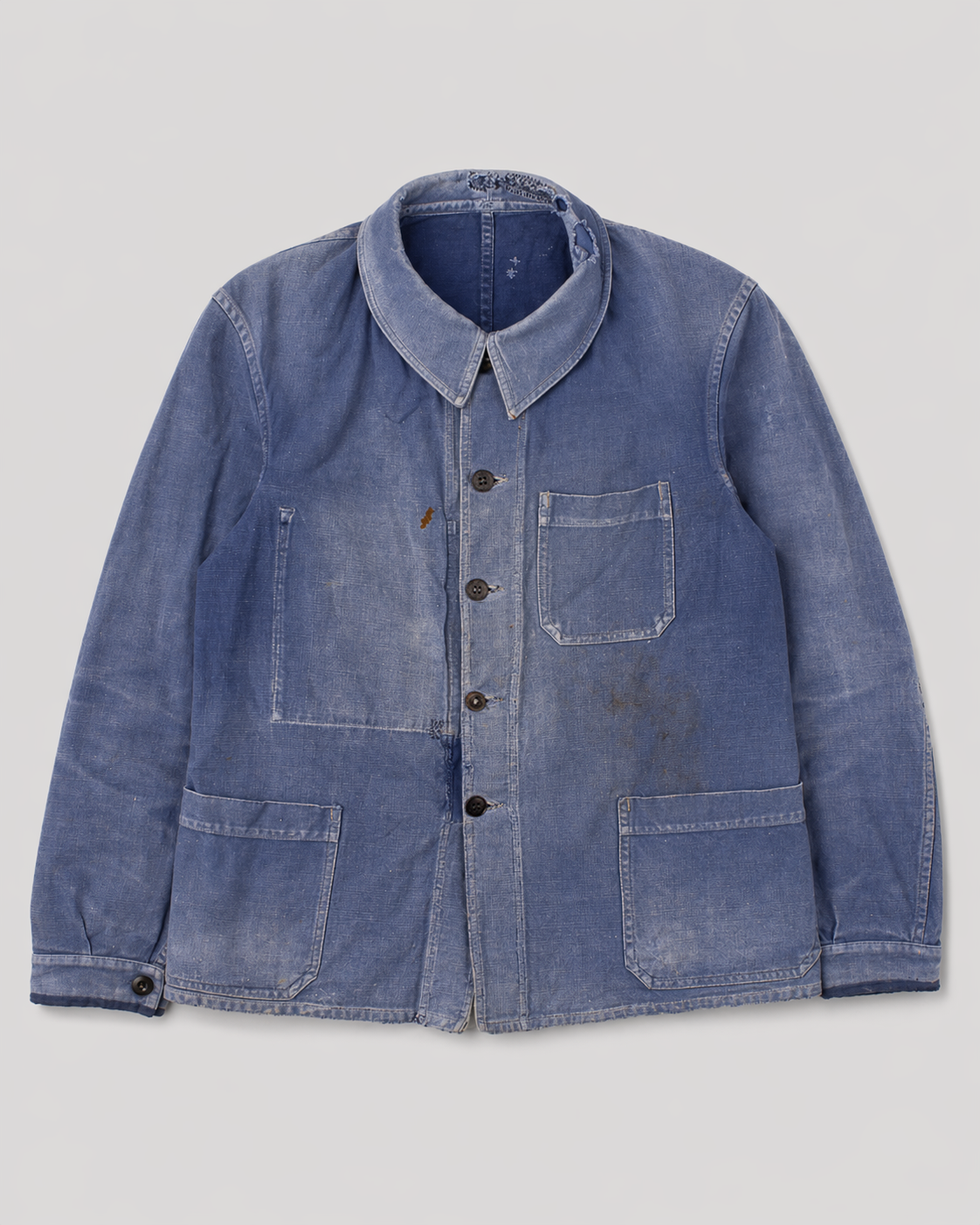 french blue vareuse fisherman marin sailor sailing blouse smoke smock jacket overshirt 1960s