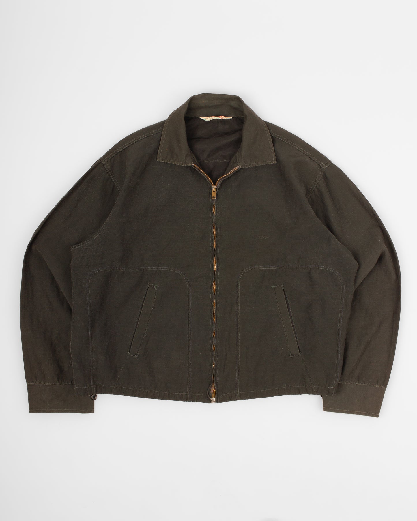  authentic 1960s Rayon Gabardine Golf Jacket  lightweight rayon gabardine, short boxy cut, harrington true vintage