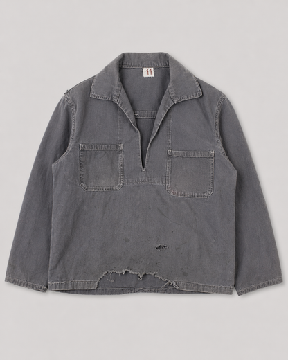 french blue vareuse fisherman marin sailor sailing blouse smoke smock jacket overshirt 1960s