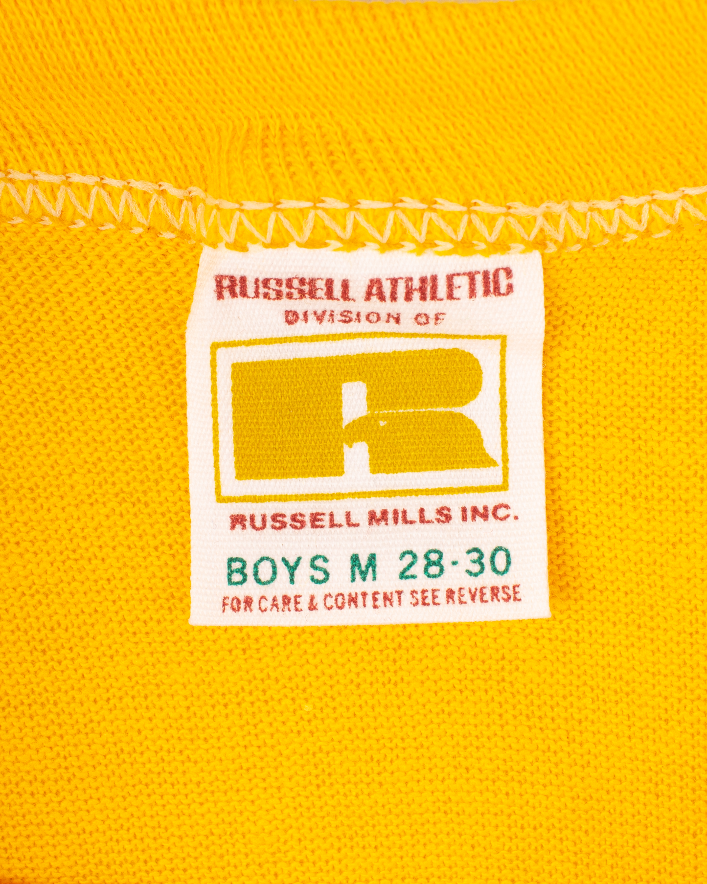 1970s Russell college kids tee (Yellow)