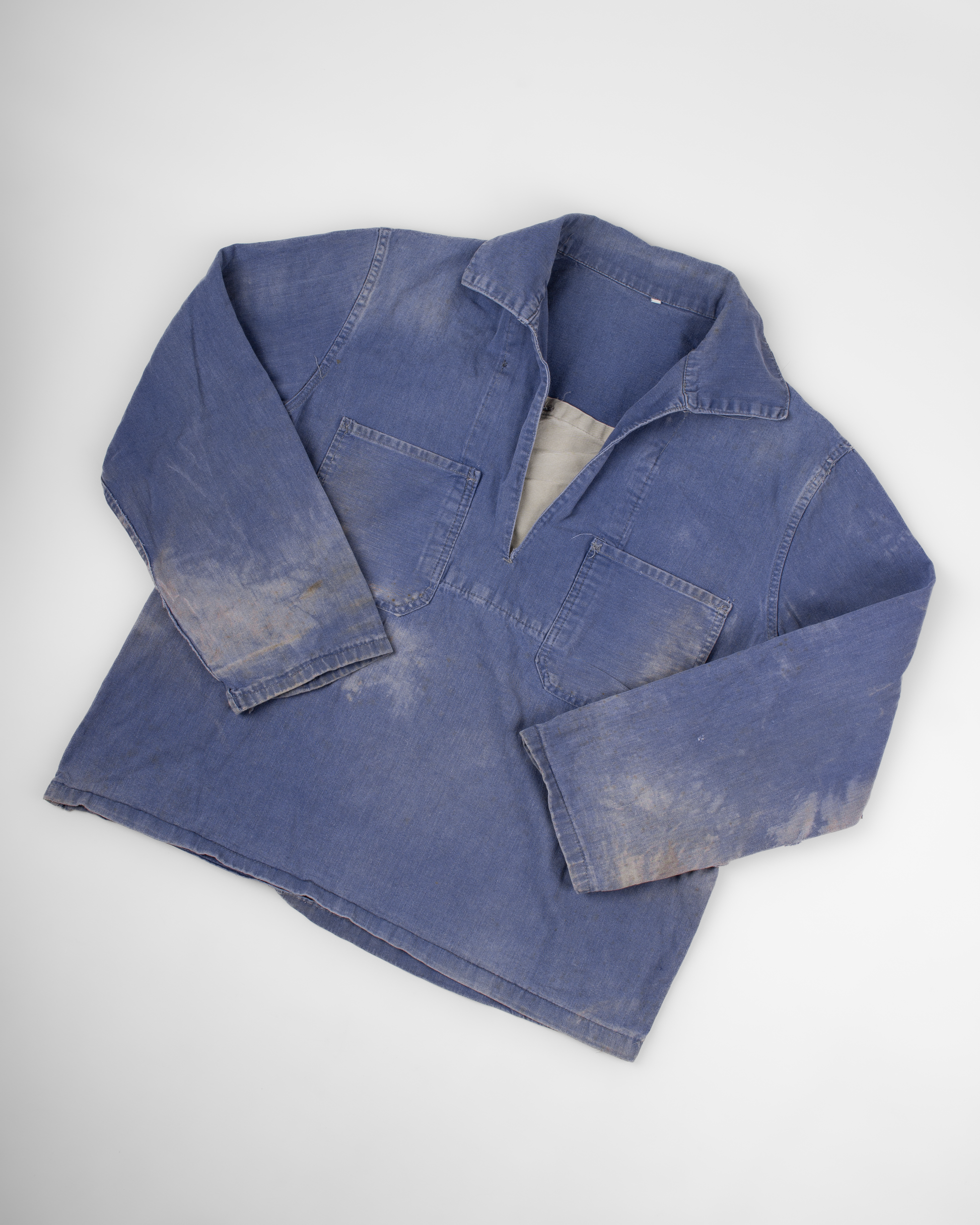 french blue vareuse fisherman marin sailor sailing blouse smoke smock jacket overshirt 1960s