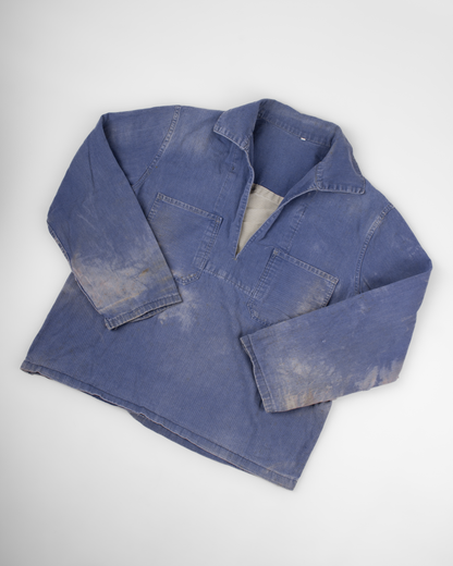 french blue vareuse fisherman marin sailor sailing blouse smoke smock jacket overshirt 1960s