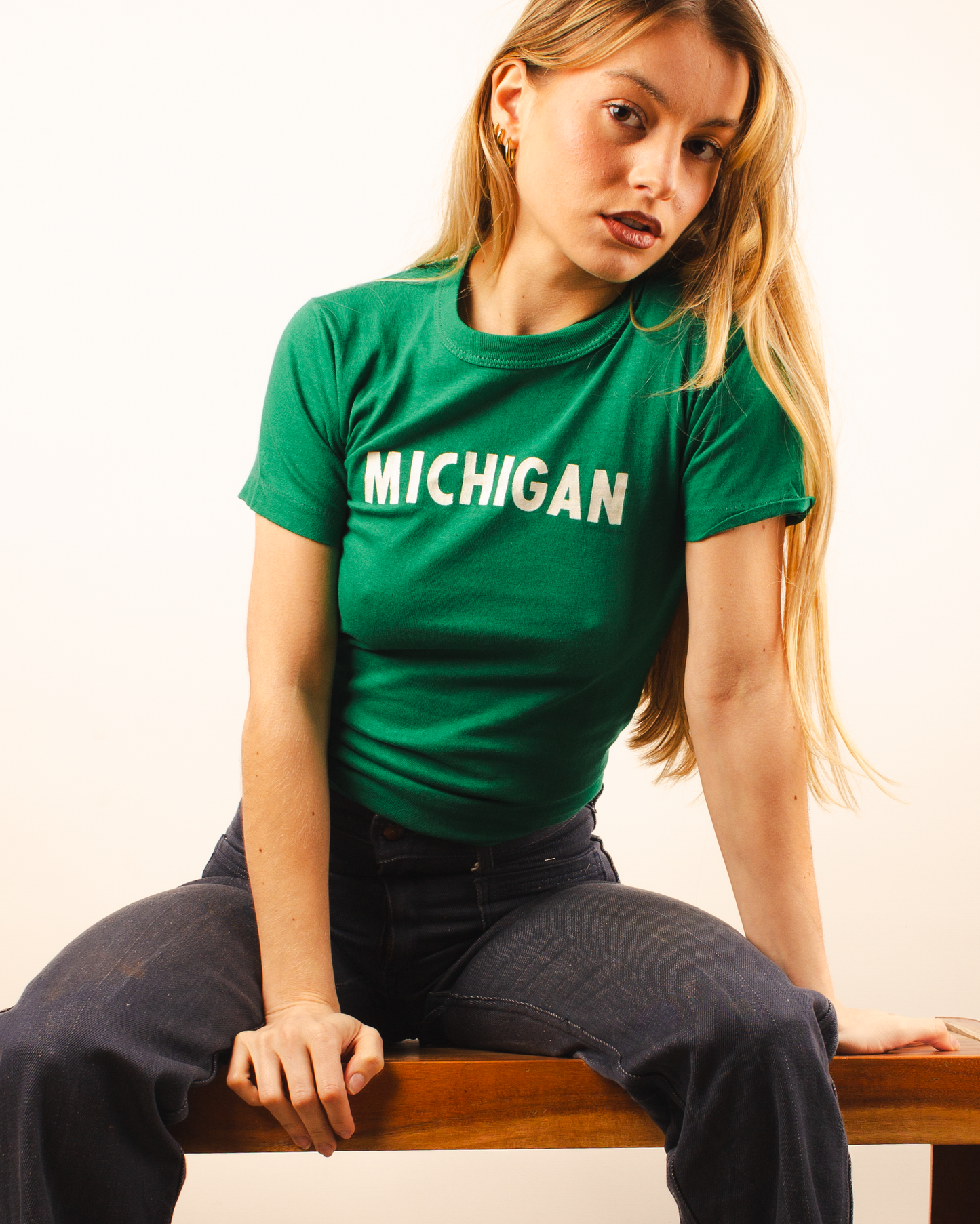 single stitch I Love NY I love new york college tee harvard university highschool printed t-shirt 1970s 70s baby tee crop t-shirt vintage cropped tee 