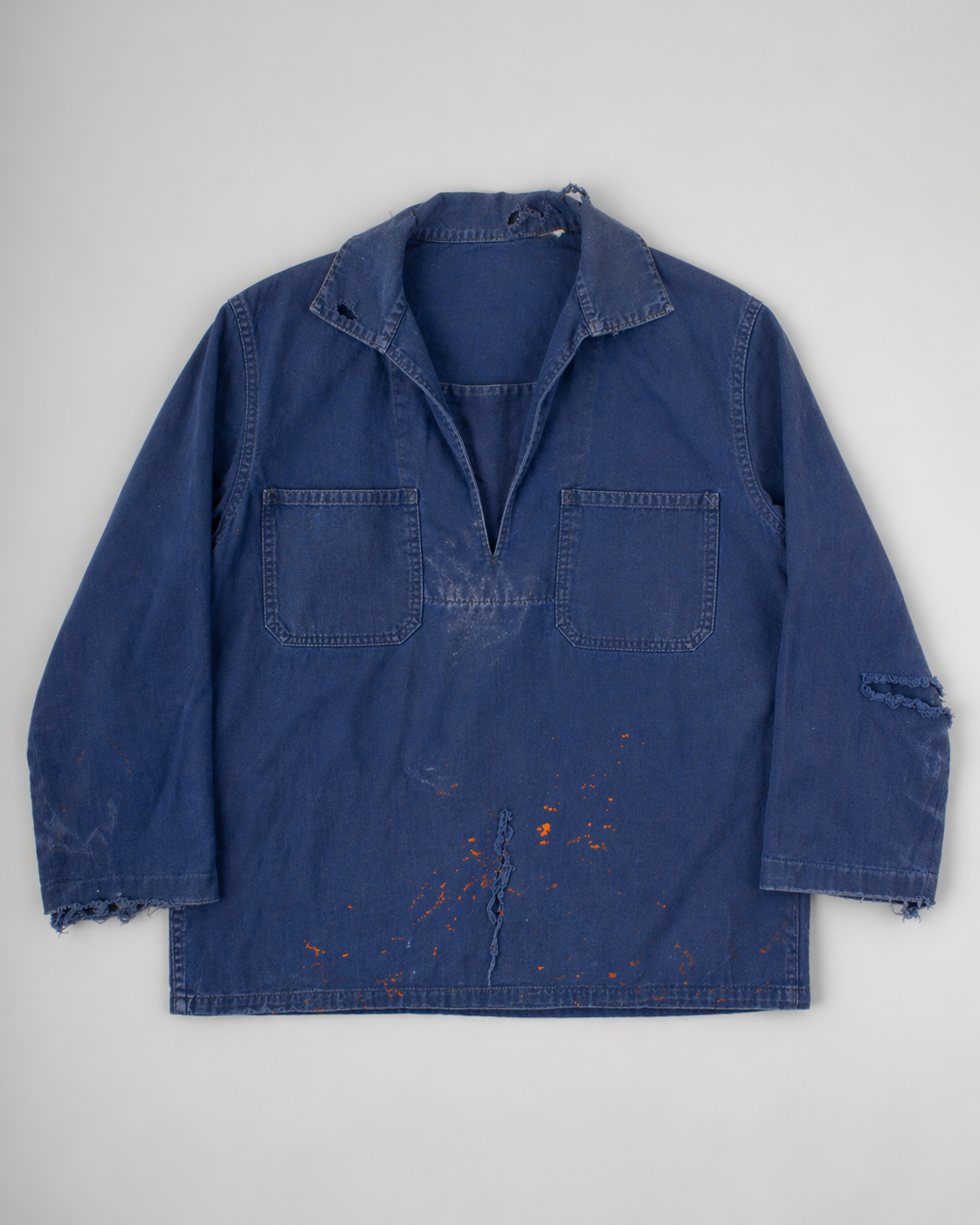 french blue vareuse fisherman marin sailor sailing blouse smoke smock jacket overshirt 1960s