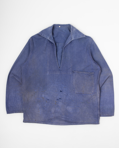 fisherman vareuse sailor sailing smock jacket french 1960s bleu de travail french workwear work jacket
