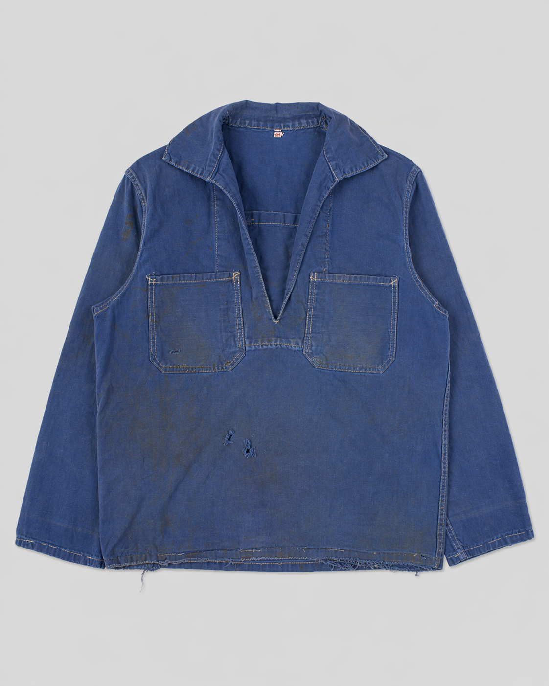 french blue vareuse fisherman marin sailor sailing blouse smoke smock jacket overshirt 1960s